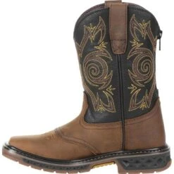 Georgia Boot Carbo-Tec LT Boys' Brown Pull-On Saddle Boot -Cross country GUEST 11ebf8b9 d347 4235 9028 920be981c1a2