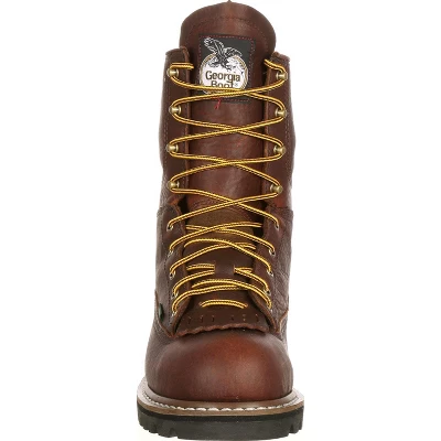 Men's Brown Georgia Boot Steel Toe Waterproof Lace-To-Toe Work Boot Size 8.5 4 Men's Brown Georgia Boot Steel Toe Waterproof Lace-To-Toe Work Boot Size 8.5 - Image 2