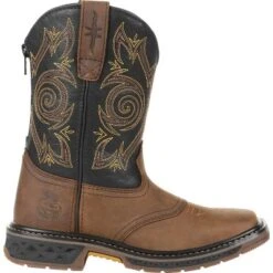 Georgia Boot Carbo-Tec LT Boys' Brown Pull-On Saddle Boot -Cross country GUEST 3a0012aa 5861 4f30 91bd 58cfcbcc4de4