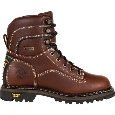 Georgia Boot AMP LT Logger Women's Brown Waterproof Low Heel Logger Boot 8 Georgia Boot AMP LT Logger Women's Brown Waterproof Low Heel Logger Boot - Image 6