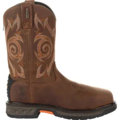 Men's Brown Georgia Boot Carbo-Tec LT Steel Toe Waterproof Pull On Work Boot Size 8(Wide) -Cross country GUEST ba9809fe 5088 4c4d acf1 1f3d2ce49e59